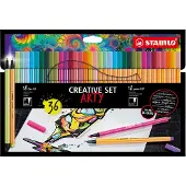 Adlibris ARTY Creative Set - Set Pen 68 & Point 88 - Combi Arty Etui Met 36 Stuks