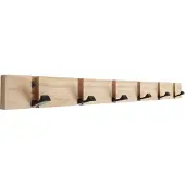 Home It flex kapstok met 6 haken 60 × 5,5 × 2 cm natuurlijk eiken