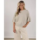 NUKUS Dames Truien & Vesten Winnie Pullover Lurex - Zand - Maat S