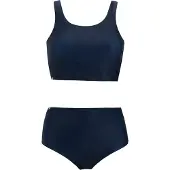 Regatta Dames Orla Kiely Mini Vierkante Bloem Reversible Bikini Set (Blauw)