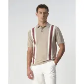 J.c. rags Heren Polo's & T-shirts Polo Ss Alvie Stripe - Beige - Maat XL
