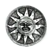 BERK Wierookhouder Zon - gepolijst aluminium - 9cm.