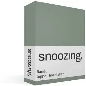 Snoozing flanel topper hoeslaken - 180x210/220 cm - Lits-jumeaux - Groen