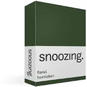 Snoozing flanel hoeslaken - 200x200 cm - Extra breed - Donker Groen