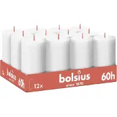 Bolsius - Rustieke Kaars - Wit - 12 stuks - 13 cm - 60 branduren