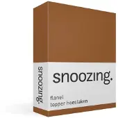 Snoozing flanel topper hoeslaken - 90/100x220 cm - Eenpersoons - Terra
