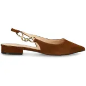 Manfield Bruine suède slingbacks | Maat 38