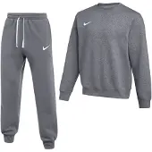 Nike Park 26 Fleece Crew Joggingpak Donkergrijs Wit