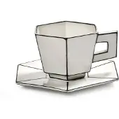Serax Cappucinokop Carte Blanche + Saucer White/Black 220 ml