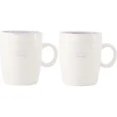 Zusss Set Van 2 Theemokken You Are So Lovely - Cadeau Dames Keramiek Wit / Lila / Zand