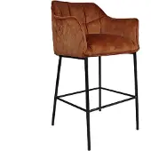 Livin24 Velvet barkruk Jayron koper 82 cm