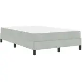 vidaXL Boxspringbed met matras, lichtgrijs, 120 x 200 cm, gestoffeerd