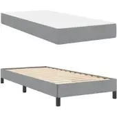 vidaXL Boxspring bed Lichtgrijs 90 x 190 cm Stof