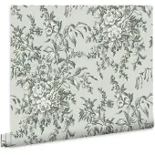 Laura Ashley Picardie Behang - Bloemen - 10mx52cm - Groen