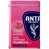 Anta Refresh Framboos Menthol – 12 x 72 g – Suikervrije Keelpastilles