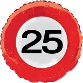 Benza - Helium Ballon Verkeersbord - 25 Jaar