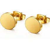 LGT JWLS LGT Jewels Ronde oorknoppen Edelstaal Goudkleurig-10mm