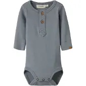 Lil´ Atelier BABY romper blauw Jongens Katoen Ronde hals Effen - maat 80