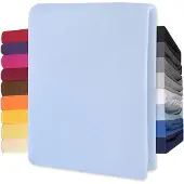 Lucina Topper Hoeslaken Jersey Katoen Stretch - aqua 140x200cm - 160x200cm