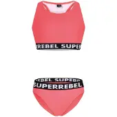 Superrebel crop bikini Carmel rood Meisjes Polyester Effen - maat 164