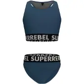 Superrebel crop bikini Carmel donkerblauw Meisjes Polyester Effen - maat 164