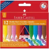 Faber-Castell Uitgumbare krijtjes Jumbo 12-set (3 jaar+)