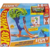 Hot Wheels Stuntbanen Kampioen Powerlancering baanset en metalen speelgoedauto