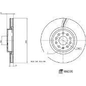 FEBI BILSTEIN Remschijf 186335, 1 stuk