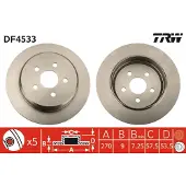 TRW Remschijf DF4533 achter, volledig, 1 Stuk