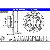 Ate Remschijf 24.0120-0212.1 achter, geventileerd, sterk gecarboniseerd, 1 Stuk