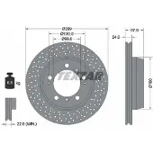 Textar Remschijf 92176705 achter, geventileerd, geperforeerd, sterk gecarboniseerd, 1 stuk