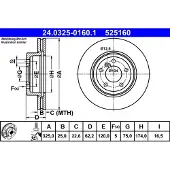 Ate Remschijf Power Disc 24.0325-0160.1, 1 Stuk