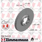 ZIMMERMANN 250.1349.20 Remschijf