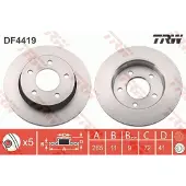 TRW Remschijf DF4419 achter, volledig, 1 Stuk