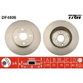 TRW Remschijf DF4806 voorkant, geventileerd, 1 Stuk