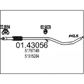 MTS Uitlaatpijp 01.43056