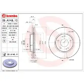 Brembo Remschijf 09A14811 voorkant, geventileerd, 1 Stuk