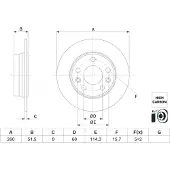 Bosch Remschijf 0 986 479 H61, 1 stuk