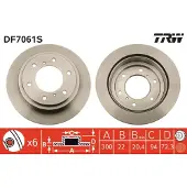 TRW Remschijf DF7061S achter, geventileerd, 1 Stuk