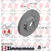 ZIMMERMANN 100.1224.20 Remschijf