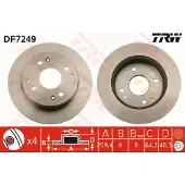 TRW Remschijf DF7249 achter, volledig, 1 Stuk