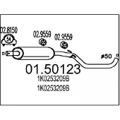 MTS 01.50123 Uitlaat middendemper
