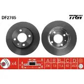 TRW Remschijf DF2765 voorkant, compleet, 1 Stuk