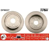 TRW Remschijf DF6027 achter, volledig, 1 Stuk