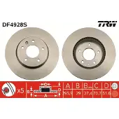 TRW Remschijf DF4928S voorkant, geventileerd, sterk gecarboniseerd, 1 Stuk