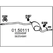 MTS 01.50111 Uitlaat middendemper