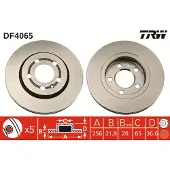TRW Remschijf DF4065 achter, geventileerd, sterk gecarboniseerd, 1 Stuk