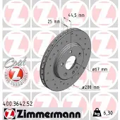 ZIMMERMANN 400.3642.52 Remschijf