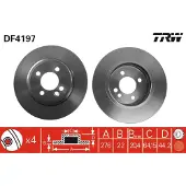 TRW Remschijf DF4197 voorkant, geventileerd, sterk gecarboniseerd, 1 Stuk