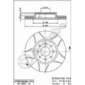 Brembo Remschijf Max 09.5870.75, voorkant, sleuf, geventileerd, 1 Stuk